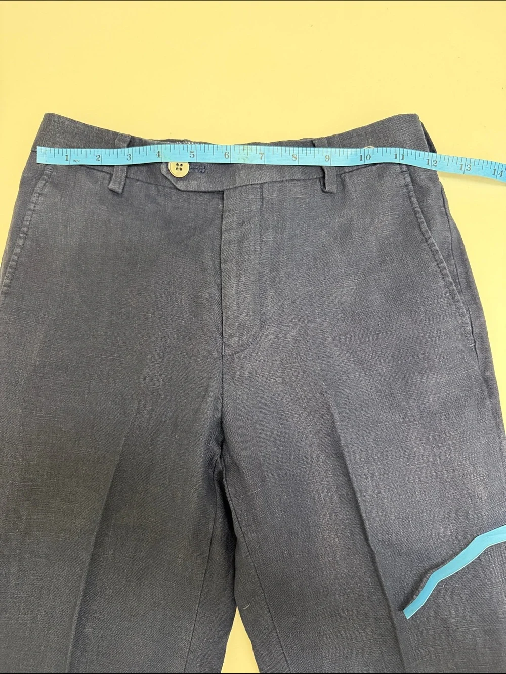 100% Linen Ralph Lauren Navy Dress Pants - Classic Tailored Fit